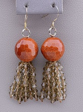 картинка Серьги Золотой Песок Чешский хрусталь от магазина Wolves