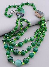 картинка Бусы Нефрит Чешский хрусталь 66 см от магазина Wolves