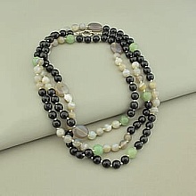 картинка Бусы 'SUNSTONES' Агат Нефрит 132 см от магазина Wolves