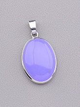 картинка Овальный кулон из фиолетового агата в оправе 25x20 мм от магазина Wolves