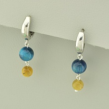 картинка Серьги 'SUNSTONES' Кошачий глаз (родий) от магазина Wolves