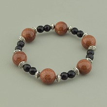 картинка Браслет 'SUNSTONES' Золотой Песок Агат 18 см от магазина Wolves