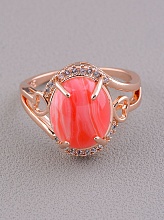 картинка Кольцо позолоченное (18k) с сардониксом и фианитом от магазина Wolves