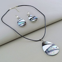 картинка Подвеска+Серьги Галиотис Перламутр 47 см от магазина Wolves