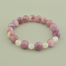 картинка Браслет 'SUNSTONES' Турмалин Розовый кварц 16 см от магазина Wolves