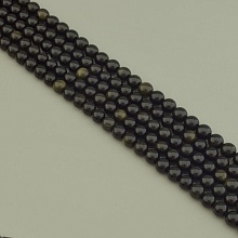 картинка Нитка из Обсидиана, черная, Без замка 39 см 7.5 мм от магазина Wolves