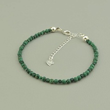 картинка Браслет 'SUNSTONES' Малахит Серебро(925) 18 см от магазина Wolves