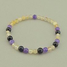 картинка Браслет 'SUNSTONES' Агат Аметист Волосатик 17 см от магазина Wolves