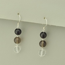 картинка Серьги 'SUNSTONES' Агат Раухтопаз Горный хрусталь от магазина Wolves