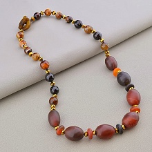 картинка Бусы Сердолик Агат Чешский хрусталь 56 см от магазина Wolves