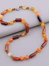 картинка Бусы 'SUNSTONES' Сердолик Чешский хрусталь 55 см от магазина Wolves