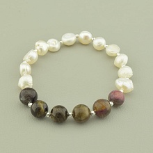картинка Браслет 'SUNSTONES' Турмалин Жемчуг 17 см от магазина Wolves