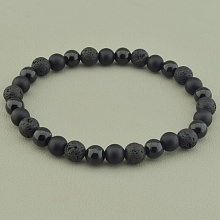 картинка Браслет 'SUNSTONES' Лава Турмалин Шунгит 20 см от магазина Wolves