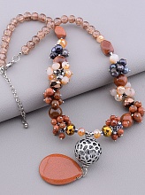 картинка Бусы Золотой Песок Жемчуг Чешский хрусталь 52 см от магазина Wolves