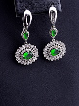 картинка Серьги 'FJ' Фианит (родий) от магазина Wolves