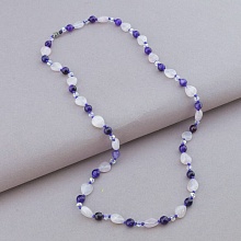 картинка Бусы 'SUNSTONES' Розовый кварц Агат Чешский хрусталь 55 см от магазина Wolves