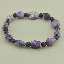 картинка Браслет 'SUNSTONES' Чароит Шунгит 18 см от магазина Wolves