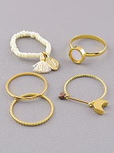 картинка Кольцо 'Juleeze' Перламутр Бижутерный сплав6 1 г от магазина Wolves