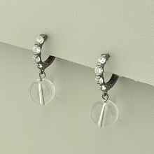 картинка Серьги 'SUNSTONES' Горный хрусталь  (хром) от магазина Wolves