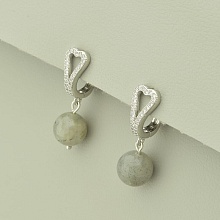 картинка Серьги 'SUNSTONES' Лабрадор  (родий) от магазина Wolves