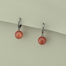 картинка Серьги 'SUNSTONES' Сердолик (хром) от магазина Wolves