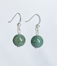 картинка Элитные Серьги Яшма (зелёная) №1 от магазина Wolves