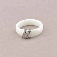 картинка Кольцо Керамика Фианит (родий) от магазина Wolves