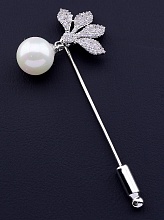 картинка Брошь 'FJ' Фианит (родий) от магазина Wolves