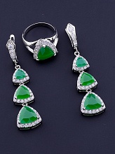 картинка Комплект Фианит (родий) от магазина Wolves