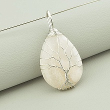 картинка Кулон Розовый кварц 35x25мм от магазина Wolves