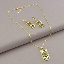 картинка Подвеска+Серьги Фианит 46 см (позолота 14k (лимонная)) от магазина Wolves