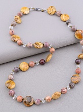 картинка Бусы 'SUNSTONES' Яшма Чешский хрусталь 54 см от магазина Wolves