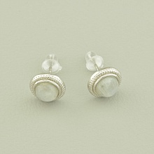 картинка Серьги Лунный камень 9х9 (Серебро(925)) от магазина Wolves