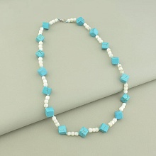 картинка Бусы на замке из бирюзы и ларимара от магазина Wolves