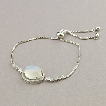 картинка Браслет Лунный камень 16 см (Серебро) от магазина Wolves