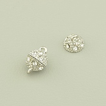 картинка Замочек Фианит 8х8мм (родий) от магазина Wolves