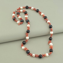картинка Бусы 'SUNSTONES' Агат Коралл Жемчуг 63 см от магазина Wolves