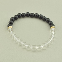 картинка Браслет 'SUNSTONES' Горный хрусталь Шунгит 17 см от магазина Wolves