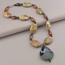 картинка Бусы Агат Яшма Сердолик 51 см от магазина Wolves