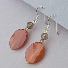 картинка Серьги Сердолик Раухтопаз от магазина Wolves