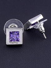 картинка Серьги Фианит 'Saiya' (родий) от магазина Wolves