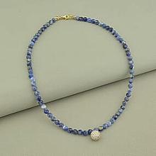 картинка Подвеска 'SUNSTONES' Содалит Фианит 41 см от магазина Wolves