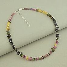 картинка Бусы 'SUNSTONES' Турмалин Серебро(925) 39 см от магазина Wolves