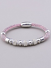 картинка Браслет розовый с натуральным  камнем Crystal 19 см от магазина Wolves