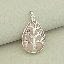 картинка Кулон Розовый кварц 40x23мм от магазина Wolves