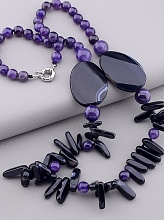 картинка Бусы 'SUNSTONES' Аметист Агат 69 см от магазина Wolves