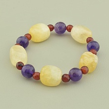 картинка Браслет 'SUNSTONES' Цитрин Аметист Агат 16 см от магазина Wolves