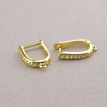 картинка Швензы Пара Фианит позолота 18к (лимонная) 15х3см от магазина Wolves