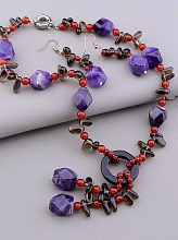 картинка Бусы+Серьги Аметист Раухтопаз 43 см от магазина Wolves