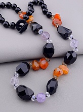 картинка Бусы Агат Сердолик Горный хрусталь 65 см от магазина Wolves